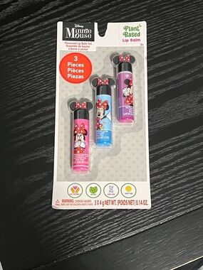 Disney Minnie Mouse Plant-Based Lip Balm Trio - Berry and Cotton Candy